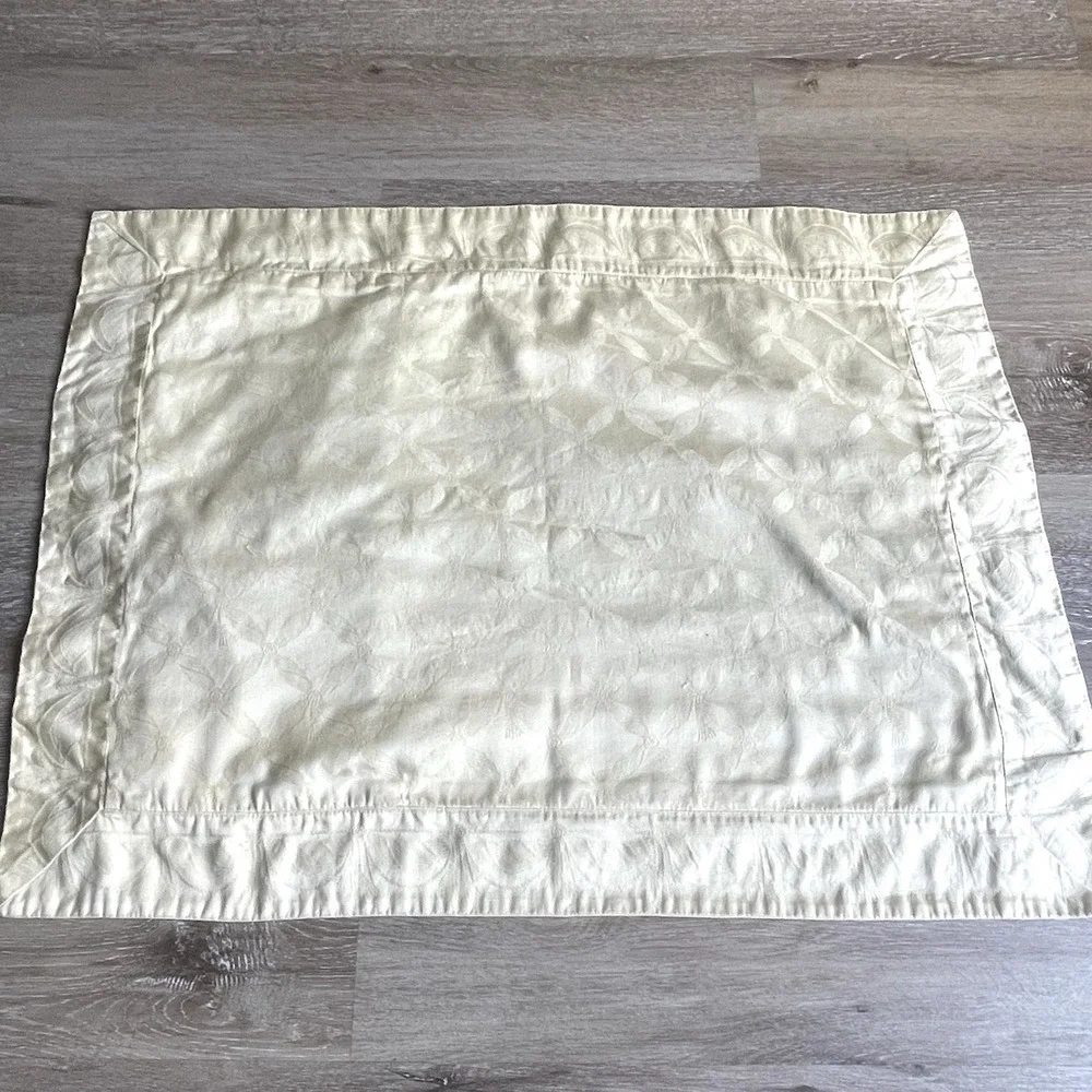 Frette Italy Pillow Shams Lot Of 4 Jacquard Embroidered Yellow White Luxury